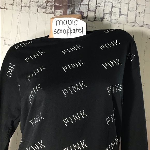 VS PINK S L BLING RHINESTONE CREW NECK LONG-SLEEVE - Picture 2 of 6